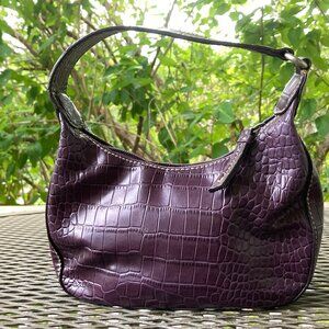 cute purple faux croc purse